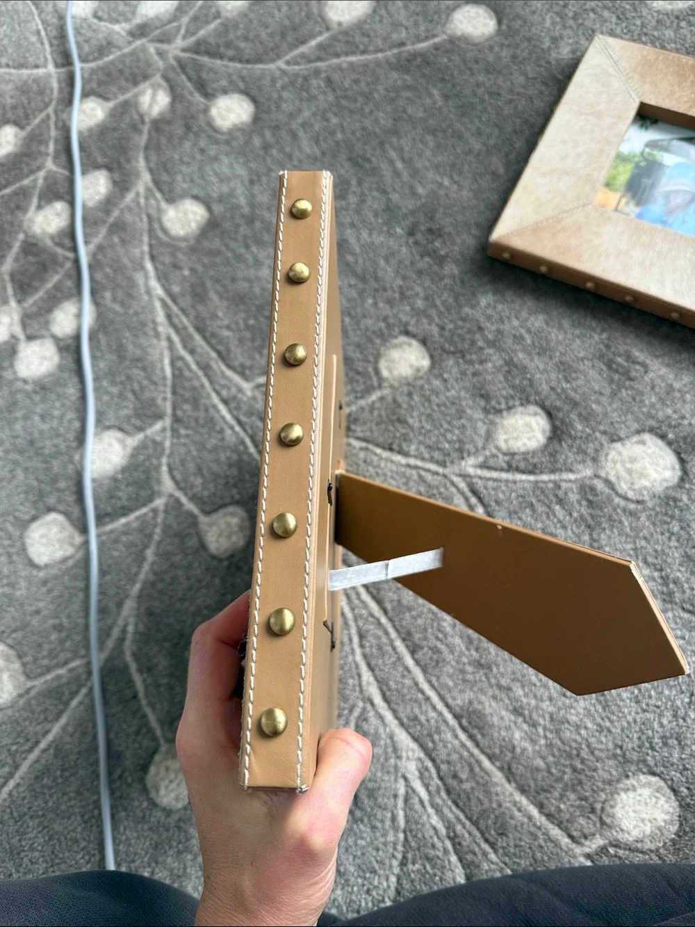 2 Neutral Hair-on Hide Photo Frame, 5x7